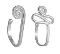 JOINPAYA Piercing al Naso Finto a Forma di U in Lega Lucida 2 Pezzi di Anelli Regolabili a Serpente e Lumaca Gioielli Senza Foro per Uso Quotidiano e Feste