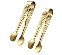 JOINPAYA Pinze per Alimenti Mini in Acciaio Inossidabile 2 Pezzi Resistenti al Calore per Cubetti di Ghiaccio Pane e Buffet Casa e Hotel