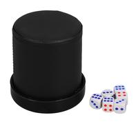 JOINPAYA Porta Dadi in Pelle Artificiale con Interno in Velluto e Coperchio Set Completo con 6 Dadi per Giochi da Tavolo Silenzioso e Portatile per Feste e Viaggi
