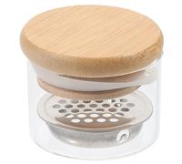 JOINPAYA Porta Pennelli per Manicure in Acciaio Inossidabile con Coperchio e Separatore, Leggero e Portatile, per Nail Salon e DIY Manicure