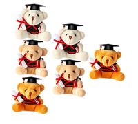 JOINPAYA Portachiavi Orso Laureato in Peluche 6 Pezzi, 9 Cm