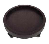 JOINPAYA Portavaso Rotondo con Ruote, Resina Color Terra, Bordo Rialzato | Supporto Stabile per Vasi e Fioriere, Movimento Fluido negli Spazi Stretti, Uso su Patio e Balcone