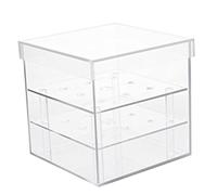 JOINPAYA Scatola Acrilica Trasparente per Fiori Eterni 9 Fori Vaso Cubo per Composizioni Floreali Porta-Acqua Fioriera Quadrata per Decorazioni Matrimonio e Feste