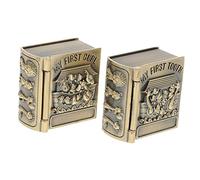 JOINPAYA Scatola Porta Dentini e Lanugine in Metallo Per Bambini, Contenitore Sicuro Flanella, Custodia Vintage a Tema Animali Per Ricordi Primi Denti, Set Da 2 Pezzi Per Conservazione e Trasporto