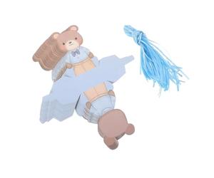 JOINPAYA Scatole Portaconfetti a Forma di Orso 50 Pezzi, Confezione Regalo Shower Blu, Scatole Pieghevoli in Carta per Bomboniere e Compleanno Ragazzo Ragazza, Regalo Nascita e Festa