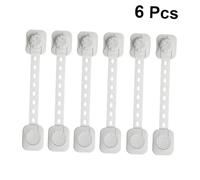 JOINPAYA Serrature di Sicurezza per Regolabili 6 Pezzi Cinghia Adesiva Multiuso per Armadietti Cassetti e Frigoriferi Protezione Anti-Pizzicamento Bianco Facile Apertura per Adulti