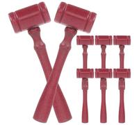 JOINPAYA Set 10 Pezzi Martelli del Giudice in Legno Rosso Mini Martelli per Aste e Giochi di Ruolo Accessori Leggeri per e Regali Creativi