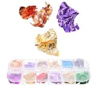 JOINPAYA Set 12 Colori Scaglie di Alluminio 23G per Resina Epossidica Stucco per Lavori Artigianali in Carta Stagnola con Effetto Metallico Decorazioni Portatili per Artigianato e