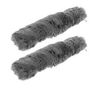 JOINPAYA Set 2 Cuscinetti Imbottiti per Tracolla Borsa Larga in Pelliccia Sintetica Grigio Scuro, Spalline Morbide Protettive per Zaino e Borsa da Viaggio, Accessori Resistenti per Uso