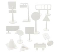 JOINPAYA Set 2 Giocattoli Segnali Stradali per Modellini Piccoli in Plastica Liscia Kit Educativo Semafori e Segnali di Sicurezza per Gioco e Apprendimento Traffico