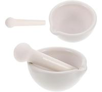 JOINPAYA Set 2 Pezzi Mortaio e Pestello in Ceramica 60mm+90mm, Ciotola per Macinare Spezie, Pillole e Caffè, Utensile da Cucina per Uso Domestico e Ristorante