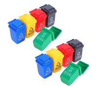 JOINPAYA Set 20 Mini Cestini della Spazzatura in Plastica con Coperchio Riproduzione in Miniatura 1/6 e 1/12 per Casa delle Bambole Accessori Educativi per Scrivania e Gioco di Raccolta