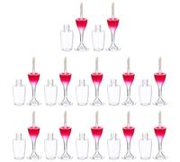 JOINPAYA Set 24 Pezzi Contenitori Vuoti per Lucidalabbra a Forma di Calice da Vino, Tubi in Plastica Trasparente e Rossa per Rossetto Fai da Te, per Viaggi, Uso Quotidiano e Campioni