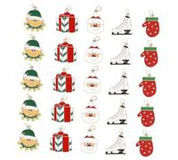 JOINPAYA Set 25 Pezzi Ciondoli in Lega Natalizi Fai da Te Accessori per Orecchini Design Elfo Babbo Natale Guanti e Scarponi da Sci Decorazioni Regalo per Festa di Natale