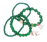 JOINPAYA Set 3 Braccialetti di Perline Natalizi con Ciondoli Albero e Cervo Braccialetto Dell’Amicizia Festivo in Acrilico Resistente Accessorio Moda per Donne e Ragazze per Feste