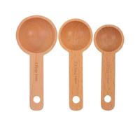JOINPAYA Set 3 Cucchiai Dosatori in Legno di Faggio 7,5/10/15 Ml per Caffè, Tè e Spezie, Utensili Compatti per Misurare Polvere, Chicchi e Condimenti, Adatti per Cucina e Barattoli