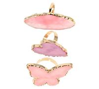 JOINPAYA Set 3 Pezzi Tavolozze per Unghie a Forma di Cuore e Farfalla, Palette per Miscelazione Smalti in Resina Anello, Strumenti Compatti per Nail Art e Pittura Colore Manicure Portatile