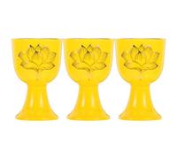 JOINPAYA Set 3 Tazze Ceramica Oro per Offerte Buddiste, Calici Leggeri e Lisci Design Simbolico, per Decorazione Casa e Meditazione Zen