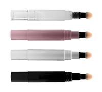 JOINPAYA Set 4 Pezzi Penna Contenitore Cosmetico 5ml Trasparente e Colorato, Tubo Ricaricabile per Fard, Fondotinta Liquido e Lucidalabbra, Applicatore Roll-on Portatile per Viaggio