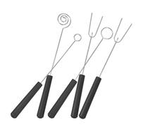 JOINPAYA Set 5 Forchette da Cioccolato in Acciaio Inossidabile 304 Utensili da Cucina per Barbecue Design Multifunzione a Due Tre Punte a Vite e Rotondo per Immersione di Frutta e