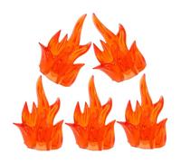 JOINPAYA Set 5 Pezzi Fiamme di Plastica Miniatura per Accessori Action Figure con Effetti Fuoco Arancione Giocattoli Educativi per Costruzioni e Decorazioni Halloween