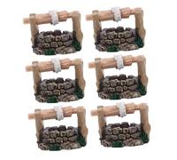 JOINPAYA Set 6 Pezzi Pozzo d'Acqua Decorativo in Miniatura per Micro Paesaggio Fai da Te, Ornamento Artigianale in Resina Resistente e Leggero per Decorazioni Giardino e Tavolo da Sabbia