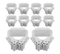 JOINPAYA Set da 10 Ganci Autoadesivi per Scopa e Panno da Muro in Plastica Bianca, Supporto Resistente per Ambienti Umidi come Bagno e Garage, Organizzatore per Utensili da Pulizia