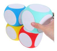 JOINPAYA Set da 4 Dadi Vuoti a 6 Facce in Schiuma EVA Cancellabili a Secco 10 CM Strumenti Didattici Riutilizzabili per Attività Educative e Giochi Creativi in Classe