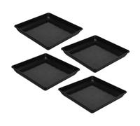 JOINPAYA Set da 4 Sottovasi per Piante in Plastica PP Rettangolari 30 CM Vaschette di Drenaggio per Vasi da Fiori da Interno e Esterno Resistenti all’Usura per Raccolta Acqua e Substrato