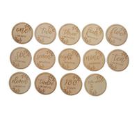 JOINPAYA Set Di 12 Biglietti Mensili Per Neonati in Legno Dalla Nascita Compleanno Per La Crescita Del Bambino E La Memoria