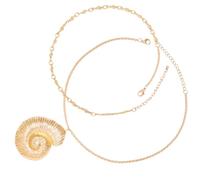JOINPAYA Set di Collana a Forma di Conchiglia Ciondolo Dorato, Gioielli Eleganti per Donna, per Vacanze al Mare e Occasioni Speciali
