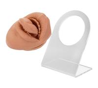 JOINPAYA Set per Pratica Piercing Lingua in Silicone Alimentare, Riproduzione Facciale Finta Flessibile Colore Caffè, Simulazione Viso per Formazione Professionale e Esposizione Accessori