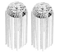 JOINPAYA Spalline Donna Strass e Nappine in Metallo Argento Set 2 Pezzi Catena Pendente Applique Moda per Abiti e Giacche Accessorio Elegante per Occasioni Speciali
