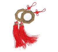 JOINPAYA Specchio con Fili di Cotone in Lega di Zinco Feng Shui 2pezzi Bagua e Armonia Tradizionale Cinese Decorazione Semplice Porta Fortuna per Casa e Balcone