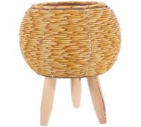 JOINPAYA Stand per Vaso di Fiore Rattan Cesto per fioriera Intrecciato Cesto di Piante Cesto di Fiori Intrecciato pianta cesti di Piante Supporto per Piante Intrecciate da Interni di Legno
