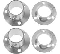 JOINPAYA Supporto per Asta Armadio 25mm 4 Pezzi in Acciaio Inox Argento | Base Alta e Bassa, Set, per Barra da 25mm, Installazione Semplice e Tenuta Stabile