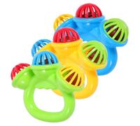 JOINPAYA Tamburello Per Ragazzo Ragazza Piccoli a Forma Di Campanellino in Plastica, Set Da 3 Pezzi, Giocattolo Per Rilassamento e L’educazione Musicale Ragazzo Ragazza 0-3 Anni