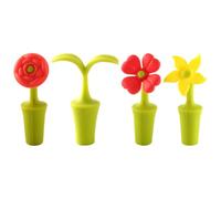 JOINPAYA Tappi Resistenti 4 di Vino a Silicone Bottiglie per Design Pezzi e Creativo Forma di Fiore All'usura Non Facili da Rompere, per Bar e Cucina