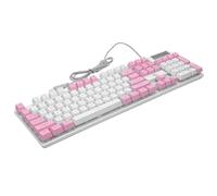 JOINPAYA Tastiera da Gioco Cablata Rosa 104 Tasti Retroilluminati Rgb, Materiale Abs Resistente e Tasti Sospesi, per Gaming e Ufficio