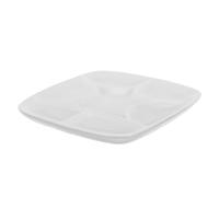 JOINPAYA Tavolozza in Ceramica per Acquerelli Quadrata 7 Pozzetti Vassoio per Miscelare Colori Acrilici Olio e Guazzo Base Antiscivolo e Ampia Superficie per Pittura Artistica e Scuola