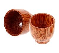 JOINPAYA Tazza da Tè e Vino in Legno 2 Pezzi Superficie Liscia, Adatta per Ufficio e Casa, per Bevande Calde e Fredde