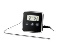 JOINPAYA Termometro per Alimenti Digitale Timer da Cucina, Sonda in Acciaio Inox Alimentare, Display Chiaro Conversione Celsius/fahrenheit, Strumento Misura Temperatura per Carne e Forno,