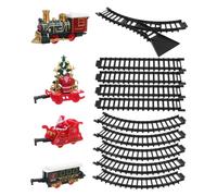 JOINPAYA Trenino Natalizio Vintage con Locomotiva e Vagoni con Illuminazione e Musica Gioco Elettrico per Sotto Albero di Natale