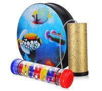 JOINPAYA Wave Bead Sound Drum Per Ragazzo Ragazza Con Rain Stick e Spring Drum Strumento Musicale Percussione Per Sviluppare Abilità Motorie e Sensoriali Scuola Festa e Casa