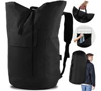 JOINPRO Zaino Ceste per Lavanderia, 125 l, Extra Large, con Tracolla, Design Regolabile ed Estensibile, con 3 Tasche, per Lavanderia, Università, Viaggi, Campeggio