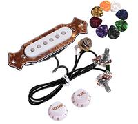 JOINSI 1 set precablato 6 corde sigari box chitarra pickup soundhole cablaggio con plettri, volume e tono per chitarra elettrica