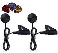 JOINSI 2 microfoni piezoelettrici per chitarra acustica, ukulele, violino, mandolino, banjo con plettri per chitarra