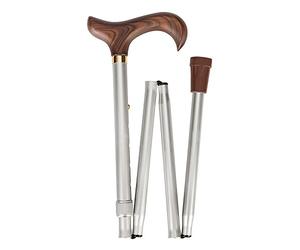 Joint Tech. Industry Co, Ltd 17601 di metallo leggero Stock 100 kg - pieghevole - Derby - Maniglia in ottone anello in legno, colore: marrone/argento