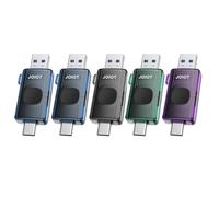 JOIOT Confezione da 5 chiavette USB C da 648 GB, USB 3.0 USB C Stick 2 in 1 Dual Flash Drive OTG Memory Stick ad alta velocità Flash Drive Mini USB Flash Drive 64 GB compatibile per computer/TV/auto