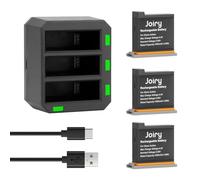Joiry 3 batterie + caricabatterie compatibili con Osmo AB1 P01 per DJI Osmo Action Sportscam (Li-Ion - 1500 mAh - 3,85 V)